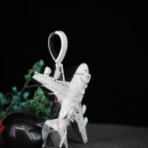 Colgante de Avión Personalizado con Incrustaciones de Moissanita, Joyería de Plata de Ley 925, Colgante Hip Hop de Lujo con Diseño de Avión para Regalo - Product Image 4