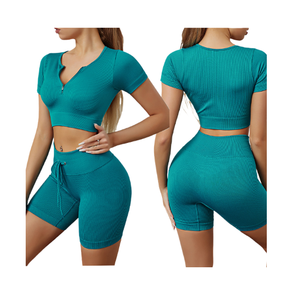 Soutien-gorge et short à séchage rapide 2 pièces Leggings de yoga Shorts Pants Wear Gym Fitness Set Casual Sports Yoga Workout Set for Women - Product Image 3