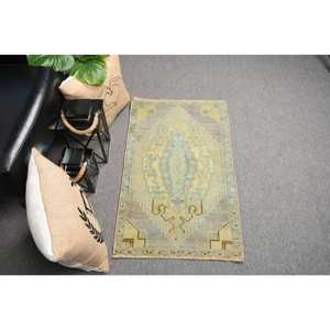 Vintage 19ft X 31ft Turc Laine Seagrass Latex Eco Friendly Medium Pile Tapis Vert Jaune Patchwork Design Grande Surface - Product Image 3