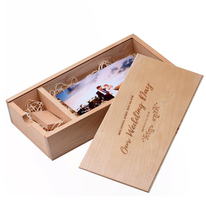 Miễn phí Logo Album ảnh Walnut gỗ biểu tượng tùy chỉnh Bộ nhớ Gậy USB + hộp ổ đĩa flash 8GB 16GB nhiếp ảnh Pendrive (120*250*50mm) - Product Image 3
