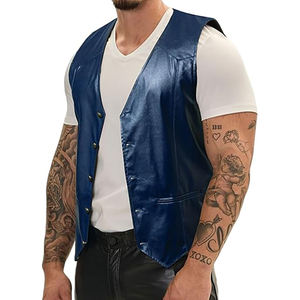 2025 nuevo estilo, hecho a medida para hombre Real Chaleco de cuero, chaleco vaquero occidental informal con cuello en V, ropa exterior de alta calidad - Product Image 3