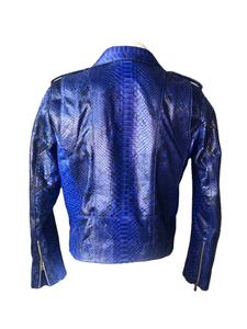 Chaqueta de Motociclista de Cuero Azul OEM de Entrega Rápida, Chaqueta de Cuero Real para Hombre, Ajustada, Estilo Motociclista, Ropa de Calle, Impermeable, al por Mayor - Product Image 6