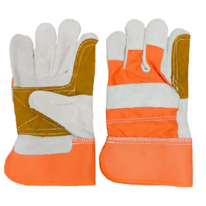 ถุงมือนิรภัยหนังวัวสีสะท้อนแสงสำหรับทำงานป้องกัน - Product Image 6