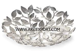 Tazón de fruta con ramas de aluminio y metal al por mayor, mesa chapada en oro y metal de calidad de lujo, mesa de comedor decorativa para el hogar, cuencos para servir - Product Image 2