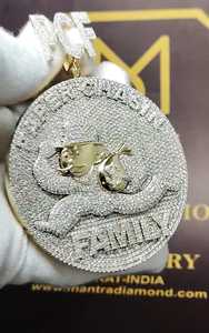 จี้เงิน925 14K ชุบทอง VVS Moissanite เครื่องประดับที่กำหนดเองจี้ฮิปฮอป icedout สำหรับปาร์ตี้ - Product Image 3