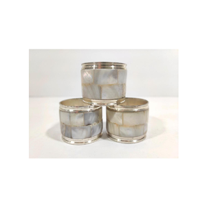 <b>Mother</b> of Pearl Inlay Table Ware Decoration Napkin <b>Rings</b> Set of 3 Round Shape Table Ware Decoration Tissue Napkin <b>Ring</b> - Product Image 1
