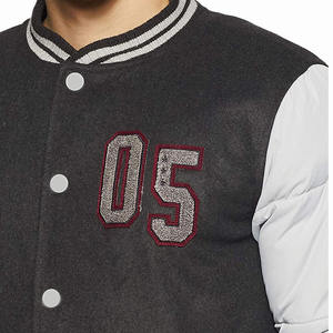 Veste universitaire en laine de haute qualité pour hommes, col montant avec broderie imprimée personnalisée Letterman Design pour l'hiver - Product Image 6