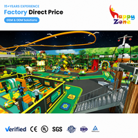 Structure de jeu intérieure personnalisée sur le thème de la jungle pour enfants, équipement de jeux d'aventure pour parc d'attractions commercial de grande taille