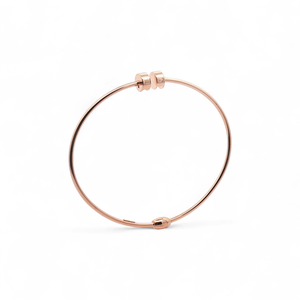 Bracelet jonc unisexe en or véritable 18 carats au design géométrique élégant pour les amoureux, pour mariage, fête, anniversaire, bijoux religieux chrétiens - Product Image 6