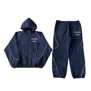 Survêtement décontracté d'hiver à capuche en polyester/coton pour fabricants sur mesure, avec pantalon de jogging et coupe-vent réfléchissant - Product Image 5