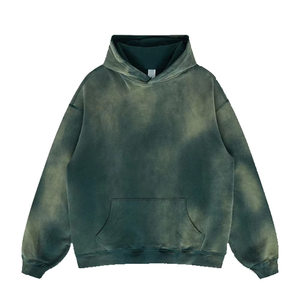 Sudadera con Capucha de Estilo Vintage, Lavado Ácido, para Hombre, Invierno, Forro Polar Grueso, 100% Algodón, Casual, Transpirable, Ecológica, Colores Personalizados - Product Image 6