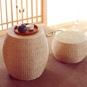 ชุดสตูลและโต๊ะข้างทำจากหญ้าทะเลทอมือ |   เนื้อสัมผัสธรรมชาติ - Product Image 1