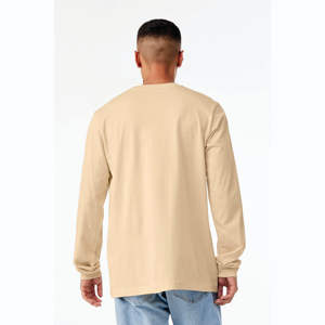 Camiseta Formal de manga larga suave Unisex 100% Airlume algodón peinado 32 Single 4,2 oz Regular Fit cuello redondo tejido de punto de secado rápido - Product Image 3