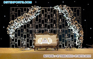 การตั้งค่าผนังเทียนโลหะที่สวยที่สุดแต่งงานเวทีผนังเทียนที่ไม่ซ้ำกันสำหรับเวทีงานแต่งงานที่ทันสมัย - Product Image 5