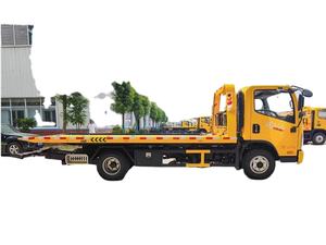 Venta al por mayor de fábrica: Camión grúa de plataforma plana diésel manual FAW de 4 toneladas con plataforma deslizante hidráulica - Product Image 2