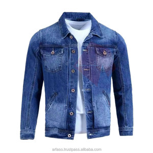 Veste en jean classique délavée pour hommes Fashion Casual Streetwear Outerwear avec manches longues et poches - Product Image 5