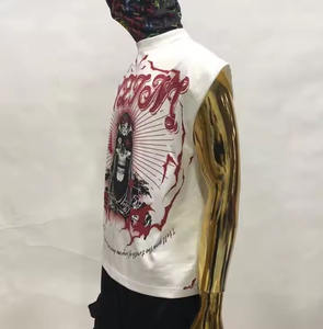 Vente en gros de t-shirts en coton épais et surdimensionnés pour hommes avec t-shirt en coton éponge français personnalisé - Product Image 5