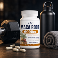 Capsules de racine de maca noire, rouge et jaune 6000mg, complément alimentaire en marque privée OEM