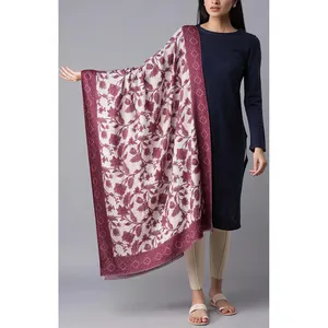 New Style Comfortable Winter Wear Women Shawls High Quality Custom Logo Long Length Printing Wool Shawl For Ladies