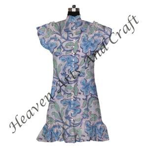 Meilleure vente Collection d'été Robe midi ethnique imprimée décontractée pour femmes Manches tissées Vêtements d'été imprimés en blocs - Product Image 4