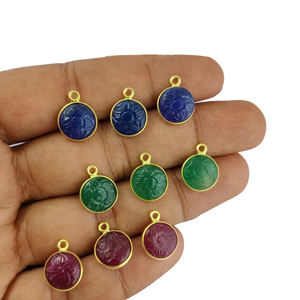 Colgante talla flor Turquesa - Product Image 4