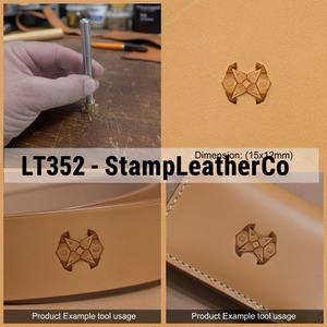 LT352 Geometric Hex Mosaic <b>Leather</b> <b>Stamp</b> 15x12mm (7/12\" X 7/15\"). Crafted for <b>Leather</b> Arts - Product Image 1