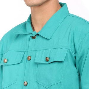 Vestes en jean en toile de qualité supérieure pour hommes, coupe ajustée, design personnalisé, col montant, veste d'hiver, fabrication en usine, 2026 - Product Image 3