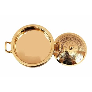 Dernière Arrivée Casseroles Rond En Métal Chauffe-plats Hot Pot Avec D'or Incroyable Poli Alimentaire Servir Hotpot pour Hôtels - Product Image 3