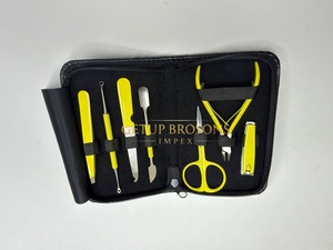 Manicure <b>Set</b> Professional 8-in-1 <b>Nail</b> Clippers Yellow Kit Pedicure Care Tools Stainless Steel Women Grooming Box 20Pcs Travel - Product Image 4