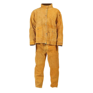 Traje de soldadura de cuero Chaquetas de soldadura de cuero dividido y pantalones de soldadura Trabajo DE SEGURIDAD Mangas largas Resistente al calor - Product Image 6