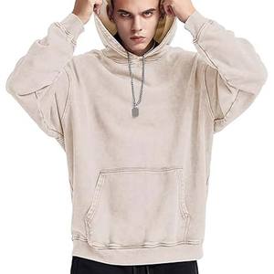 Sweats à capuche personnalisés de haute qualité Streetwear sweat à capuche blanc fermeture éclair vintage double couche lavage à l'acide soleil délavé poches en détresse sweats à capuche - Product Image 5