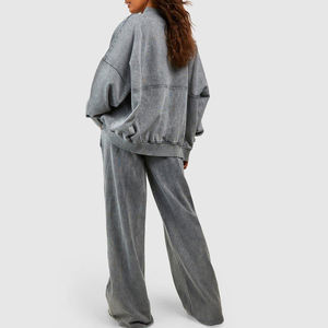 Top Deportivo de Felpa Francesa de Algodón Grueso con Logotipo Personalizado, Lavado Ácido para Mujer, Última Tendencia en Ropa Deportiva con Lavado Ácido para Mujer - Product Image 2