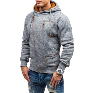 High Quality Winter Men's Hoodies & <b>Sweatshirt</b> Polyester/Cotton Fleece Custom Logo Zipper-Up Hoodies - Product Image 3
