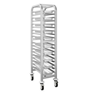 Chariot pour plateaux Gastronorm - Acier inoxydable - 17 niveaux - pour 17 plateaux GN 1/1 - avec roulettes freinables silencieuses - Product Image 1