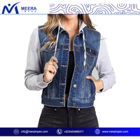 Veste en jean pour femmes à capuche de la meilleure qualité veste en jean oversize boutonnée à la couleur personnalisée pour l'extérieur