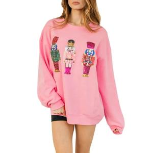 Sudaderas de cuello redondo con estampado de sublimación 3D, ropa de calle transpirable de diseño elegante para mujer, sudaderas de punto de algodón orgánico 100% - Product Image 1