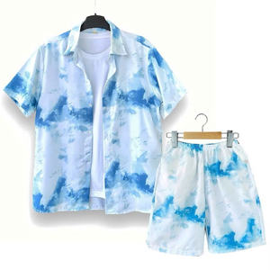 Camiseta de manga corta tejida ligera para hombre, estampado de hojas tropicales, algodón suave transpirable, poliéster, para viajes a la playa, salidas familiares - Product Image 1