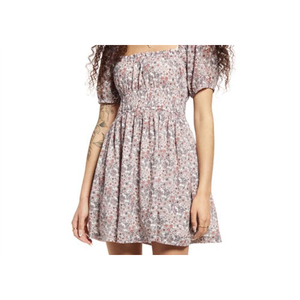 BP. Robe Prairie en Coton Ivoire à Conception Personnalisée avec Manches Bouffantes Froncées, Col Carré, Taille Élastique, Respirante, du XS à Taille Unique - Product Image 2