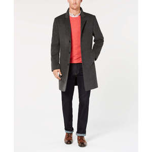 Cappotto Trench in Misto Lana Madison da Uomo Michael Kors, Vestibilità Slim Moderna, Lungo con Decorazioni in Pelliccia, Invernale Grigio Taglia 40 - Product Image 1