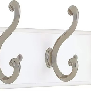 Estante de gancho de Metal de hierro blanco níquel y suave con tres rollos para ropa abrigo bufanda bolsa toalla llave gorra sombrero almacenamiento - Product Image 1