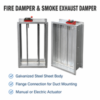 Clapet coupe-flamme en acier galvanisé pour conduite HVAC avec actionneur pour système de ventilation