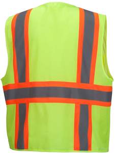 Chaleco DE SEGURIDAD brillante transpirable de alta visibilidad con correas reflectantes y bolsillos para el trabajo y el tráfico - Product Image 3