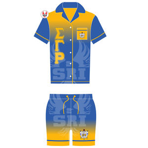 Ensemble de pyjama en satin brodé pour femmes de la sororité Sigma Gamma Rho |   Ensemble de pyjama en soie personnalisé pour femmes, sublimé, pour les soirées pyjama - Product Image 5