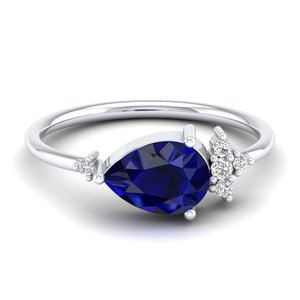 REYES Haute Qualité 925 Argent Sterling Moissanite Bagues de Fiançailles pour Femmes Luxe Bleu Saphir Pierres Précieuses Bijoux de Mariage - Product Image 5