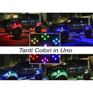 Mini RGB luce Rock Bluetooth APP Kit sensore musicale con 8 luci LED 12V 24V IP68 sottoscocca per Jeep Off Road SUV Boat - Car - Product Image 4
