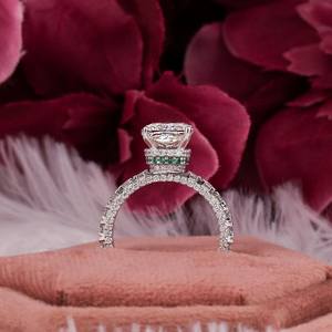 2.50CT Anillo de compromiso con corte de cojín 14K Oro sólido Doble oculto Halo VS1 Lab Grown Diamond IGI Anillo certificado para boda - Product Image 6