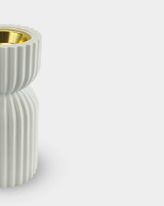 Quemador de Incienso Bakhoor de Metal Blanco Moderno con Diseño Acanalado, Porta Incienso de Lujo con Copa Dorada, Decoración para el Hogar y Uso en el Hogar del Medio Oriente y el Golfo - Product Image 6