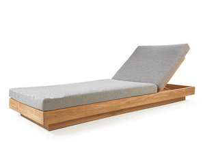 Chaises longues en teck avec design moderne, construction durable, coussins inclus - Bois de teck massif, couleur naturelle pour meubles d'extérieur - Product Image 3