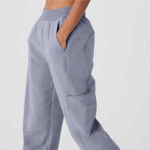 Pantalones de chándal ajustados para mujer, cómodos, con cintura elástica, cordón, ropa de calle, gimnasio, Fitness, uso diario, lona - Product Image 2