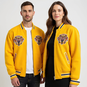 Hombres Collage Varsity cuero manga invierno béisbol Varsity chaqueta hombres 100% lana cuello redondo Varsity chaquetas hombres - Product Image 4